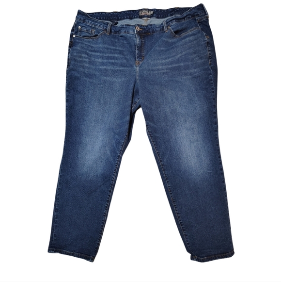 torrid Denim - Torrid Boyfriend Straigh Blue Jeans Size 26 Mid Rise Stretch Denim